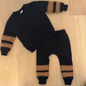 Olive + Scout Black and Brown Jogger Set